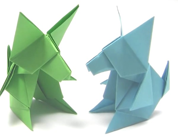 手工折纸小狼的折纸视频教程