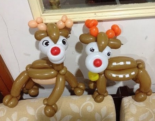 圣诞节气球造型驯鹿手工制作方法教程