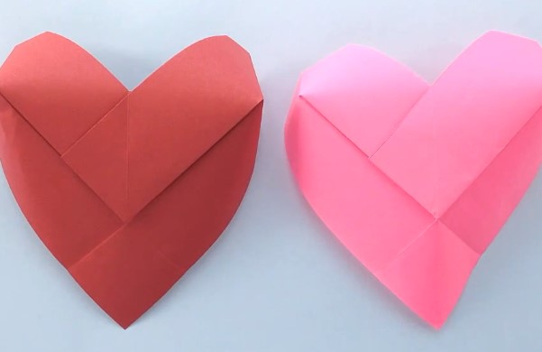 情人节丝带效果折纸心的折纸视频教程