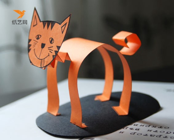 儿童节卡通猫纸艺装饰手工制作图解教程