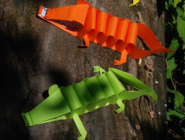 儿童节立体纸艺鳄鱼的手工制作图解教程