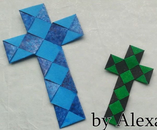 简单折纸十字架的折纸视频手工制作教程