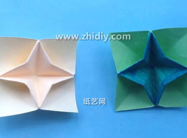 手工折纸花的基本折法教程教你学习如何制作折纸四瓣花
