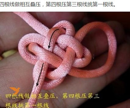 中国结编织之简单漂亮的桂花结手链的编织教程图解