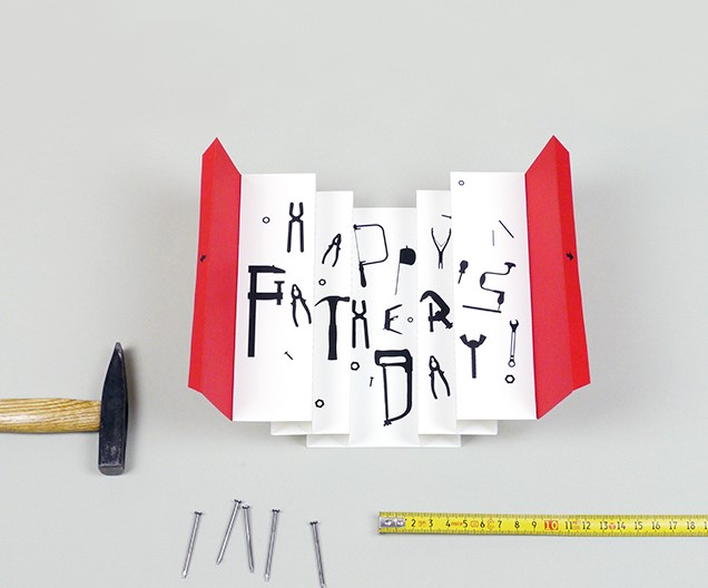 父亲节工具箱立体贺卡的制作方法教程与模板
