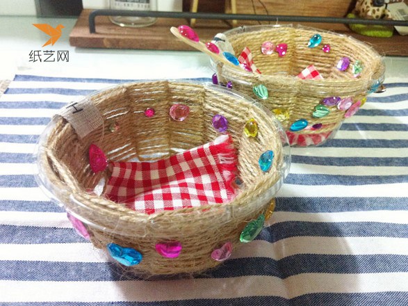 儿童手工之编织可爱的小碗的制作教程图解