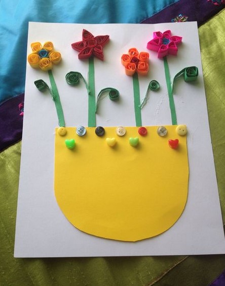 儿童手工之衍纸花朵的母亲节礼物制作教程图解