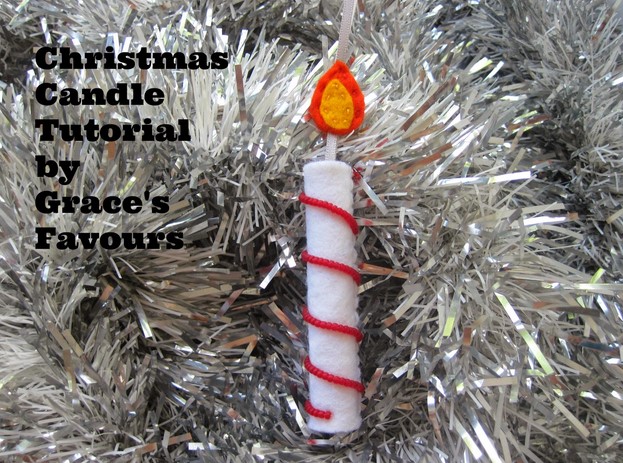 圣诞节简单不织布蜡烛手工制作方法教程