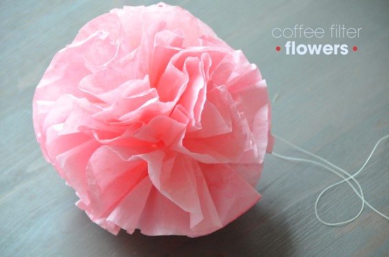 咖啡滤纸制作精美装饰纸花花球的手工制作图解教程