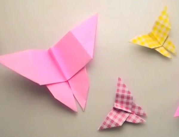儿童折纸简约折纸蝴蝶的折纸视频教程