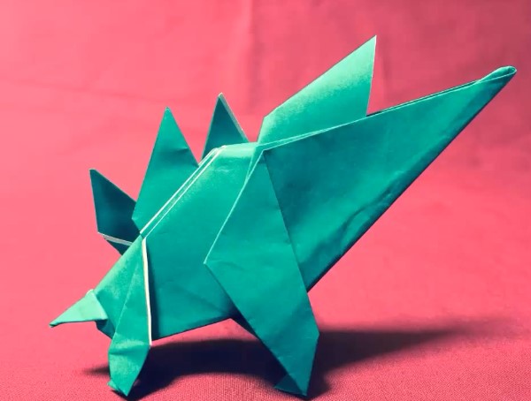 儿童折纸剑龙的折纸恐龙方法教程
