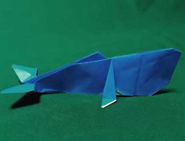 儿童简单折纸鲸鱼的折纸视频教程