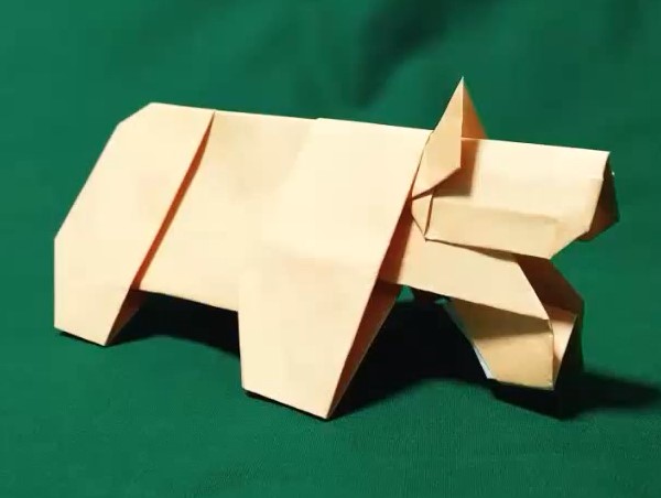 儿童立体折纸犀牛的折纸视频方法教程