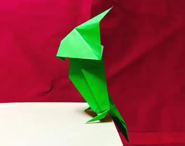 简单折纸鹦鹉的折纸视频教程