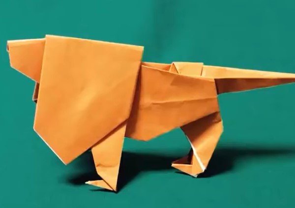 儿童简单立体折纸狮子的折纸视频教程