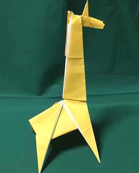 儿童简单折纸长颈鹿的折纸视频教程