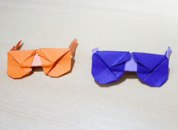 简单折纸太阳镜的折纸方法手工制作教程