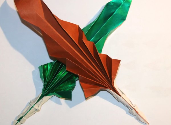 折纸大全教你折纸羽毛笔的手工制作方法教程