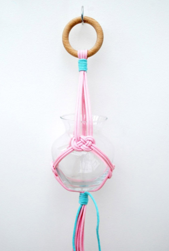 花器吊网编织DIY制作创意花瓶花盆吊网编织教程图解