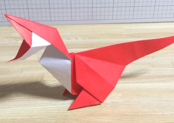 折纸恐龙大全—简单迷你折纸霸王龙的制作教程【快速版】