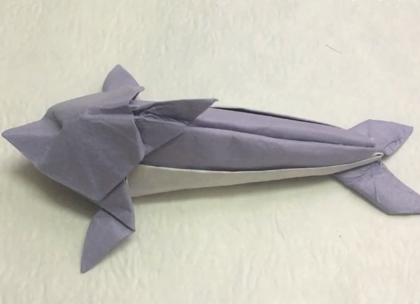 手工折纸海豚的立体折纸创意制作教程