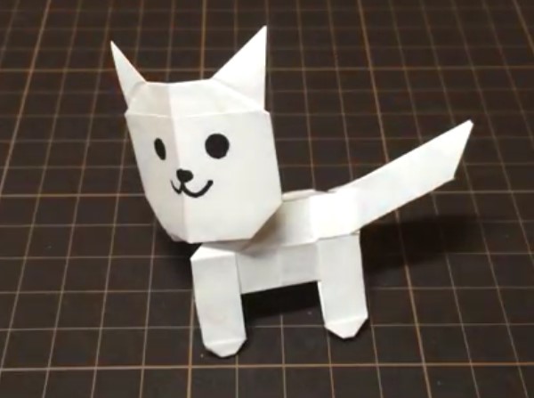 儿童简单折纸小猫的手工制作方法教程