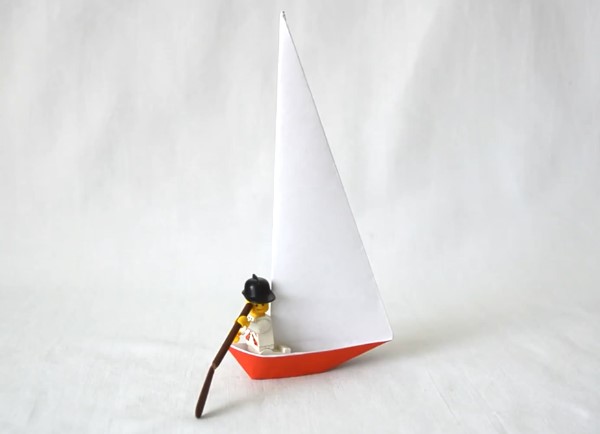 儿童折纸帆船教程