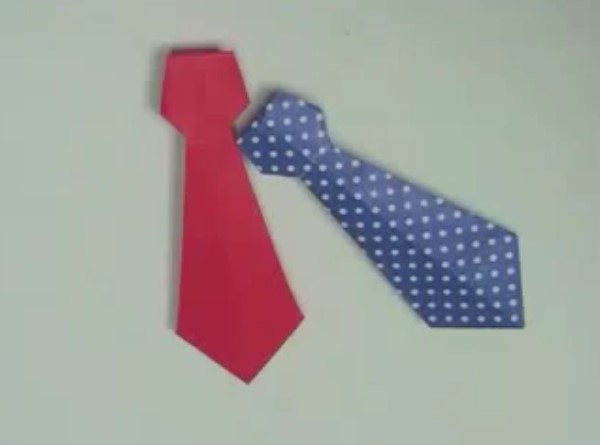 父亲节儿童简单折纸领带的折法制作教程