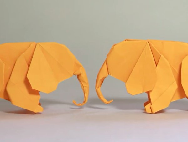 折纸大象宝宝的折纸视频教程