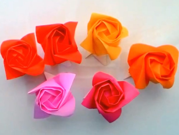 新川崎玫瑰的折纸玫瑰制作方法视频教程