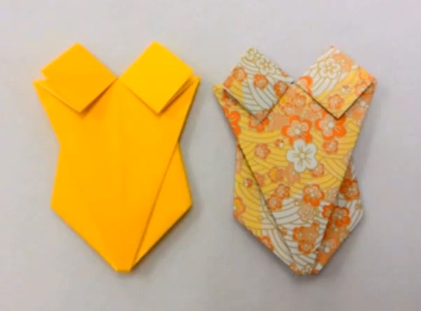 简单夏日儿童折纸连体泳衣的折纸视频教程