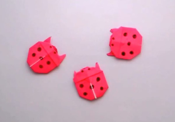 儿童折纸可爱七星瓢虫的折纸视频教程