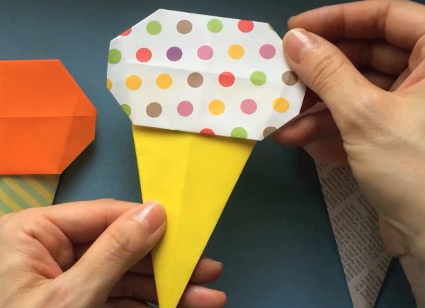 儿童折纸简单折纸冰淇淋的折纸教程