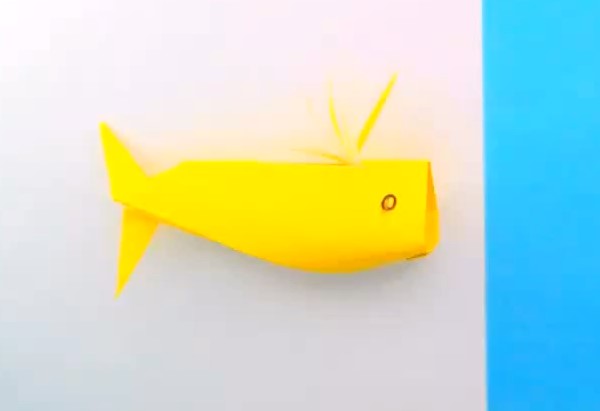 儿童简单折纸鲸鱼的手工折纸制作视频教程