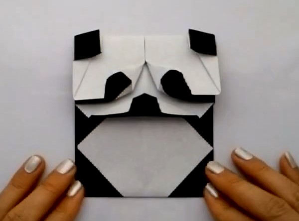 儿童折纸大熊猫的简单制作方法教程