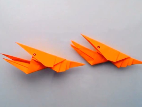 儿童折纸龙虾的手工视频教程