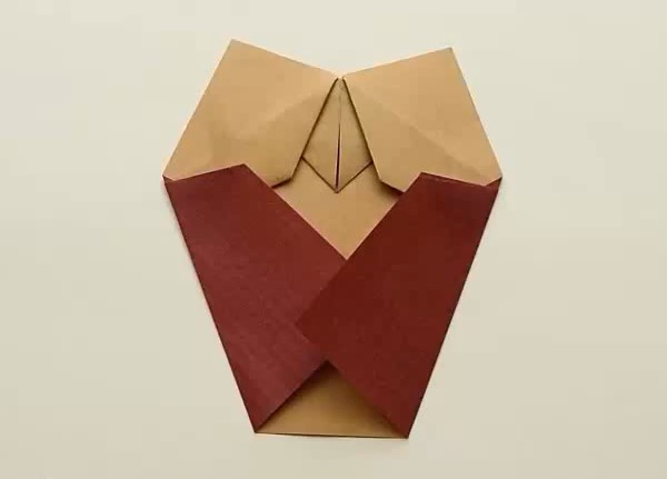 卡通平面折纸猫头鹰的折纸视频教程