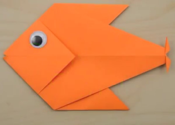 儿童折纸鱼的折纸视频教程