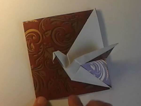 七夕情人节折纸千纸鹤卡片的手工制作教程