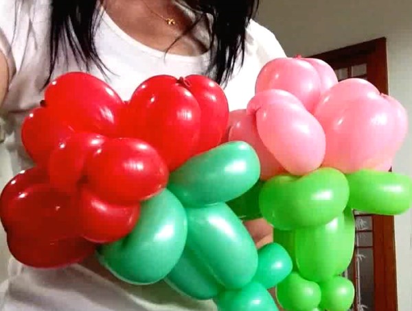 母亲节康乃馨魔术气球造型手工教程