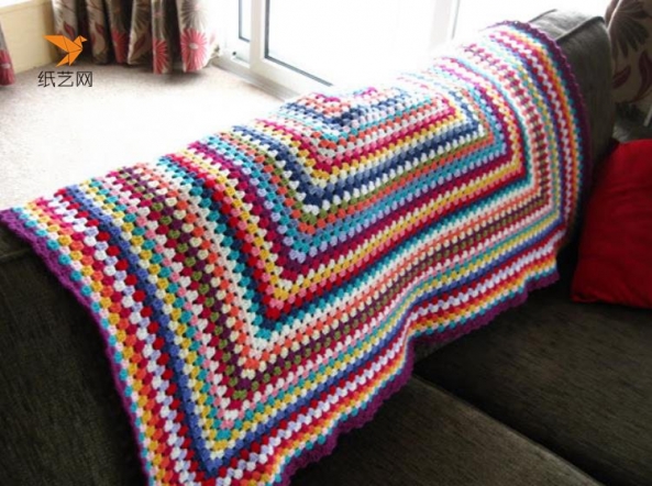 很漂亮的彩虹毛毯吧