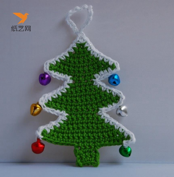 钩针编织的圣诞树制作教程图解