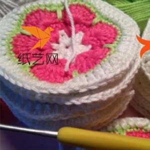 用钩针编织拼花毛毯的花样图解