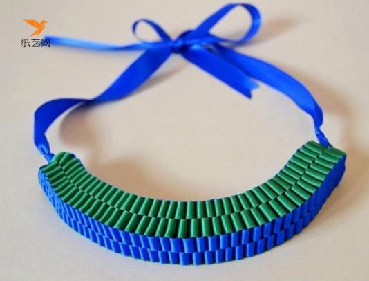 丝带编织的漂亮项链制作教程
