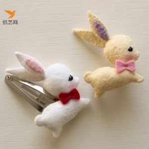 可爱的不织布制作小兔子发卡方法教程