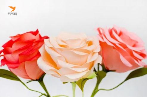 这样多制作几多不同颜色的玫瑰花，拍照的时候美美哒！