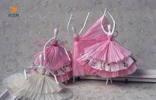 餐巾纸制作的跳芭蕾的小姑娘的方法教程