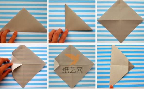 趣味手工折纸人面制作教程第一步