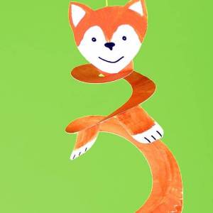 纸餐盘手工制作可爱的卡通小狐狸吊饰