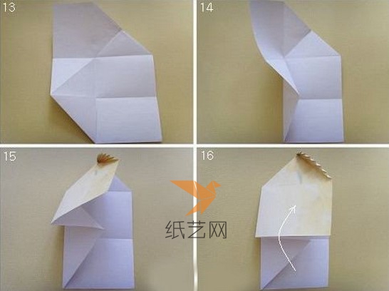 如何折叠折纸羽毛信封制作教程第四步